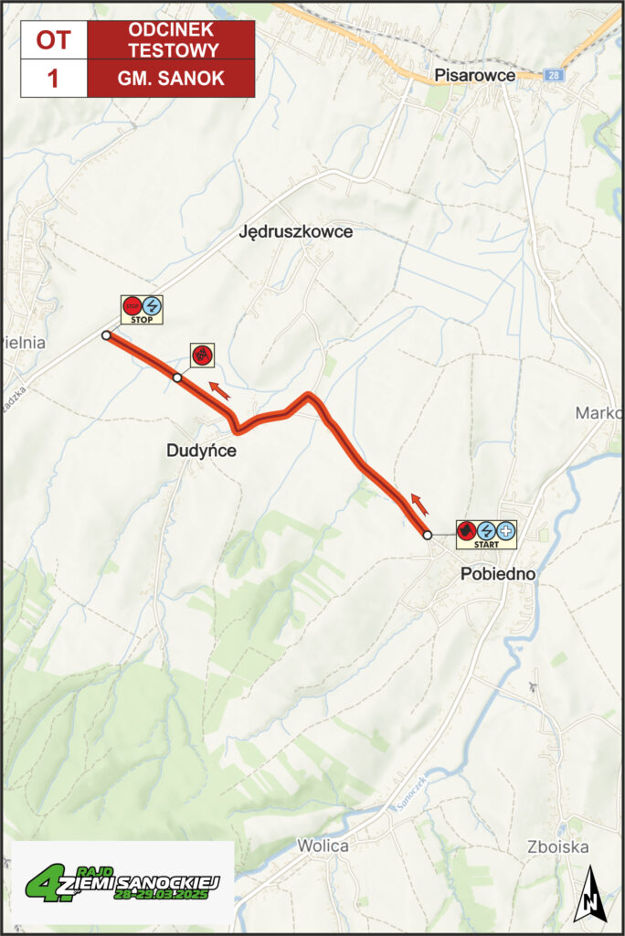 Mapa Odcinka testowego / OS1 - Gmina Sanok