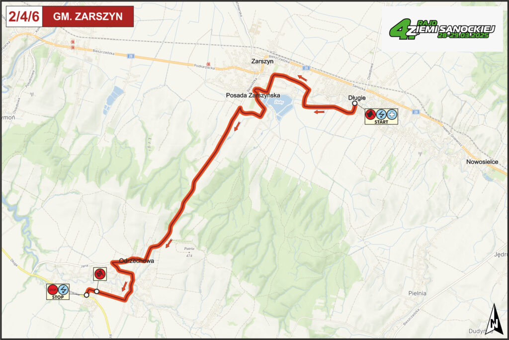 Mapa odcinka 2/5/6 - Gmina Zarszyn